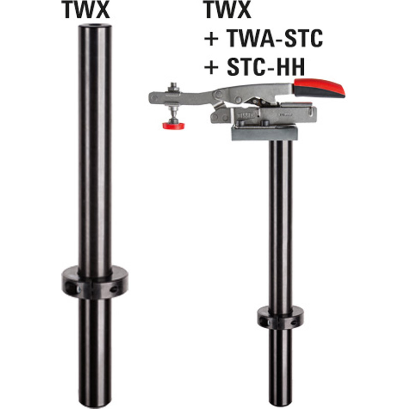 Clamping elements for welding tables